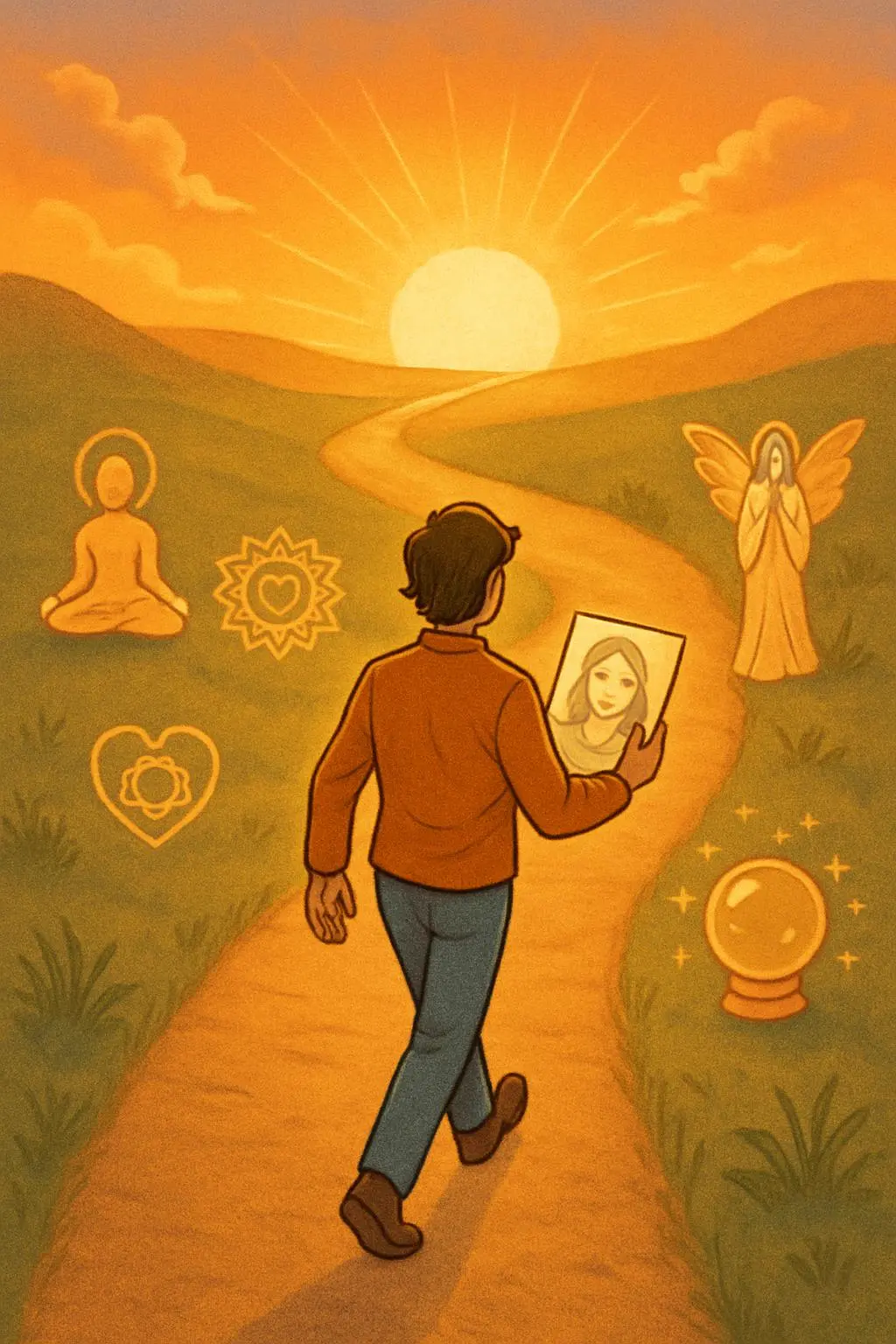 Person following spiritual guidance and manifesting love after receiving their soulmate sketch